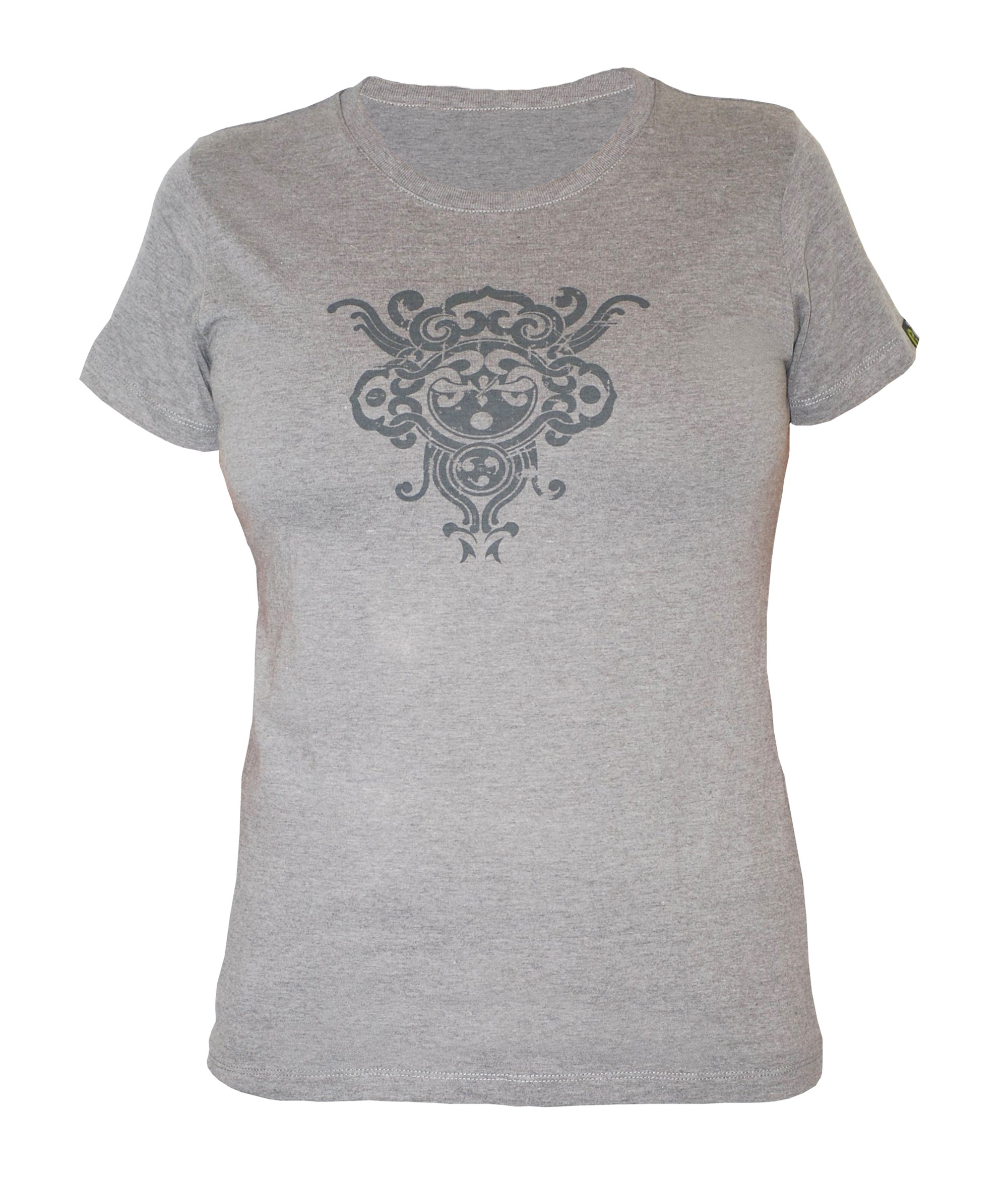 Henna Womens Grey Graphic T-shirt