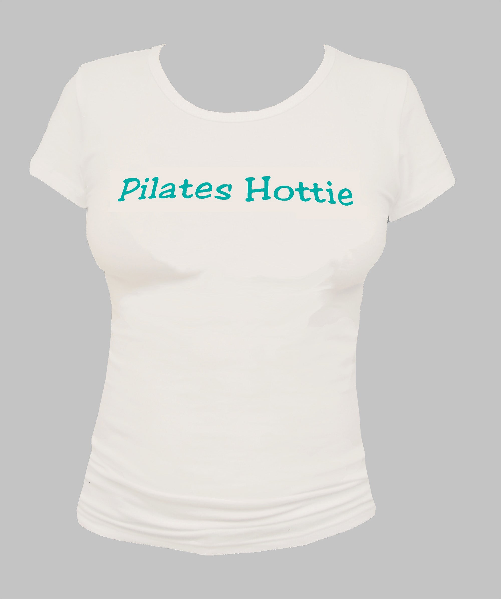 Pilates Hottie Comfortable Womens White Cap Sleeve Tee