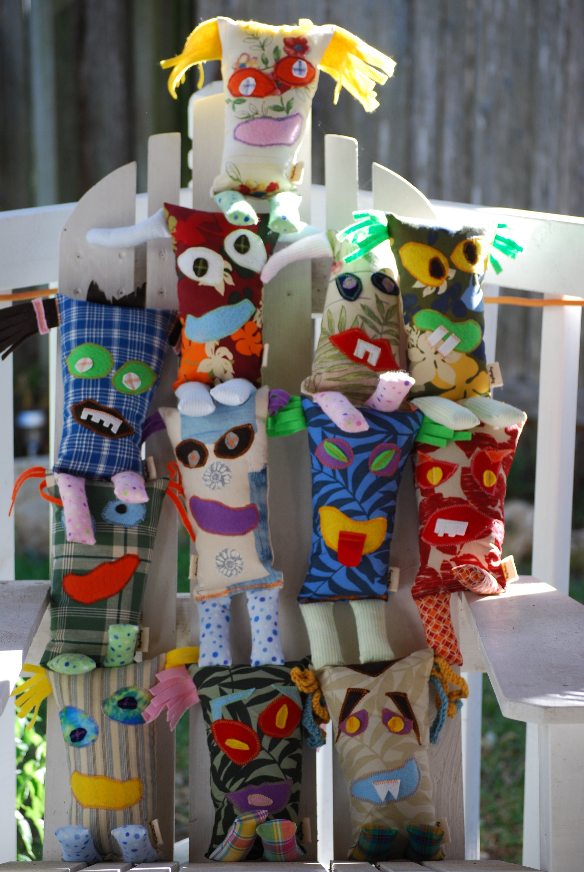 Little Monster "Dieter" Handmade Recycled Fabric Plush Toy Doll