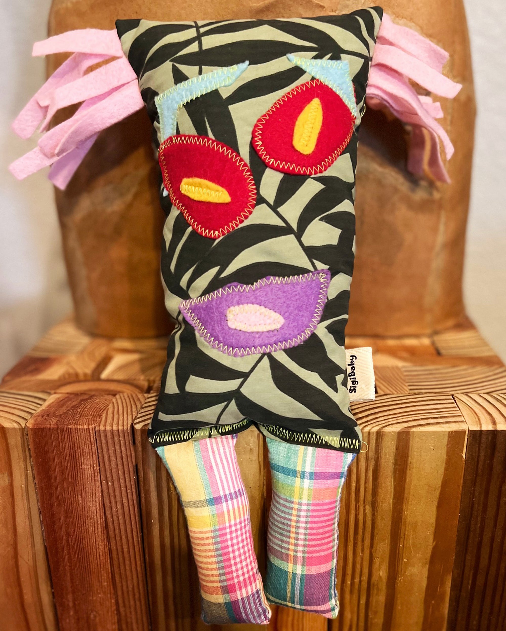 Little Monster "Gertie" Handmade Recycled Fabric Plush Toy Doll