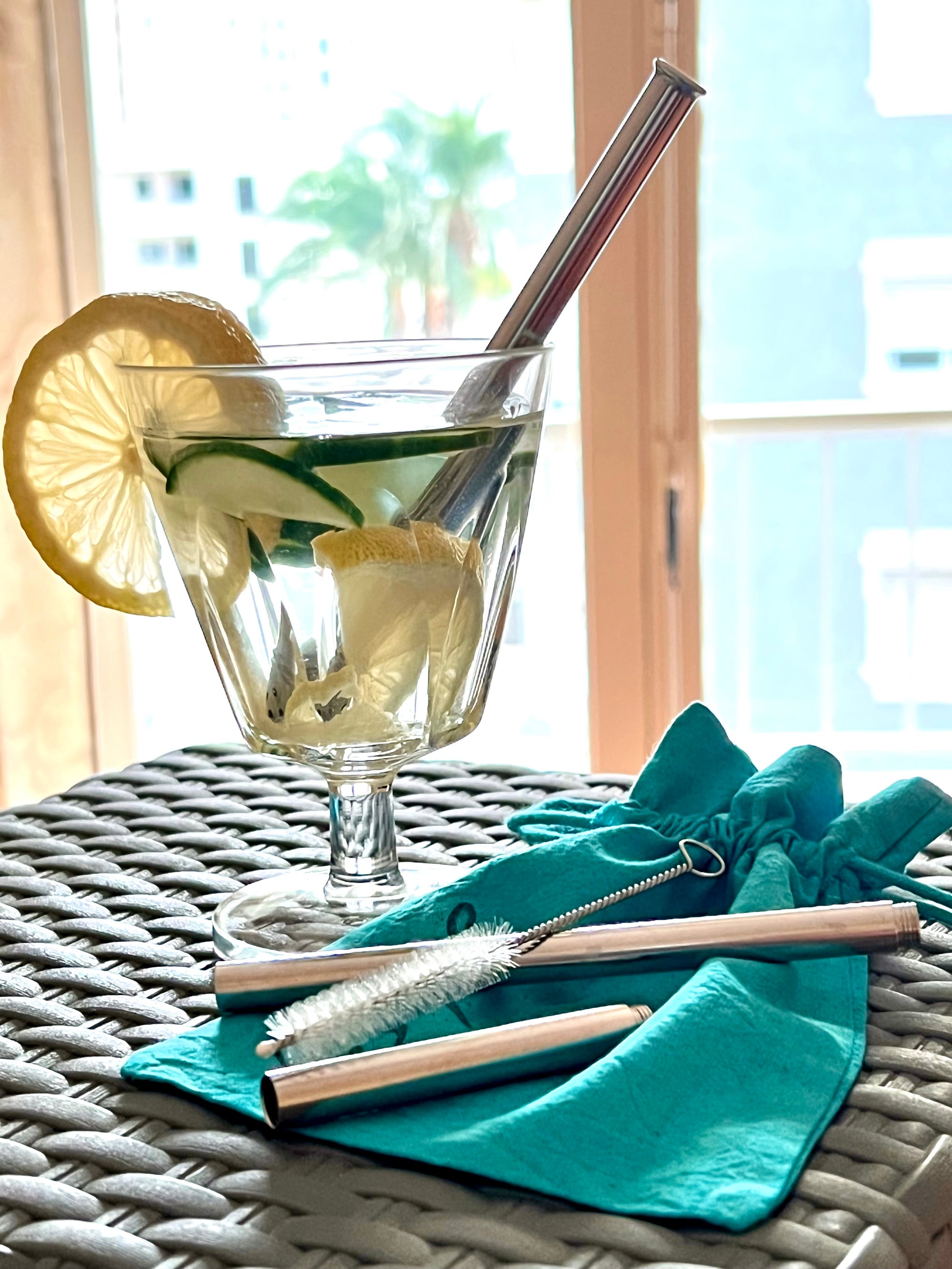To The Nines Threaded Stainless Steel Reusable Cocktail Mocktail Straw