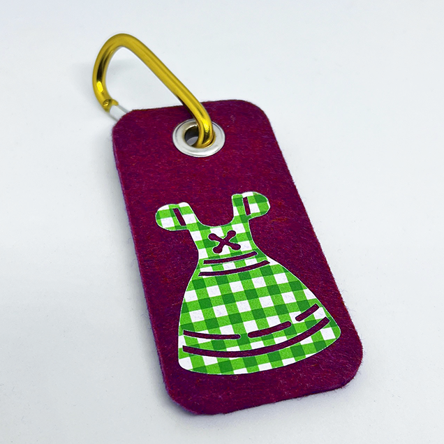 Wool Green Gingham Dirndl Beet Bag Tag