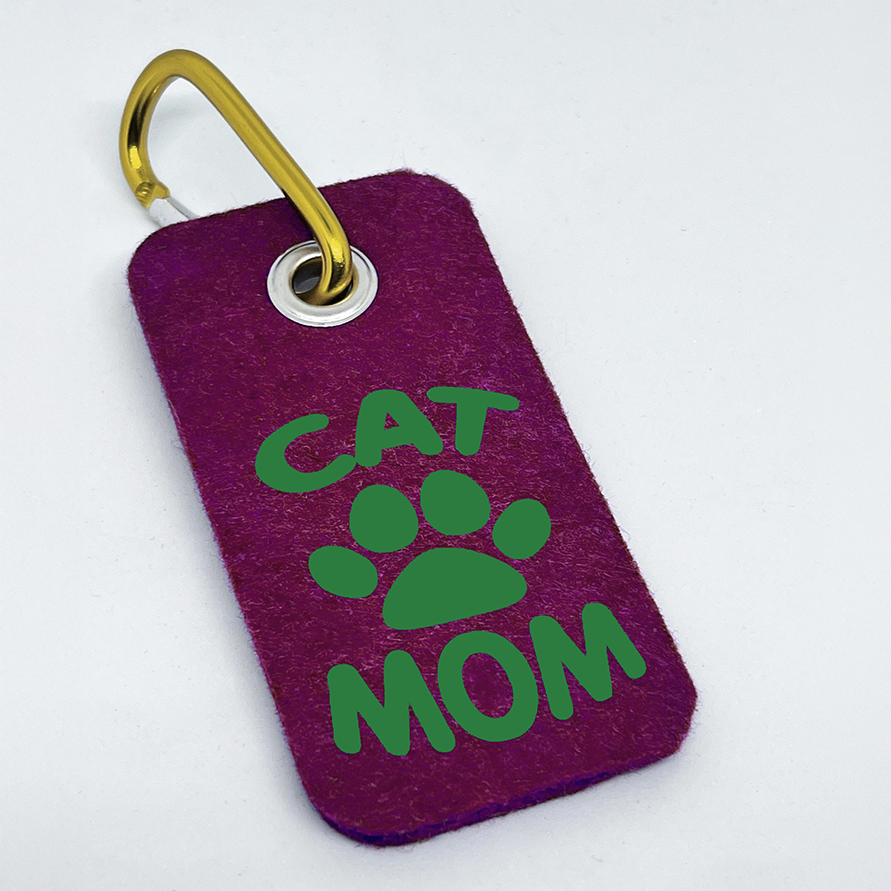 Wool Beet Cat Mom Bag Tag