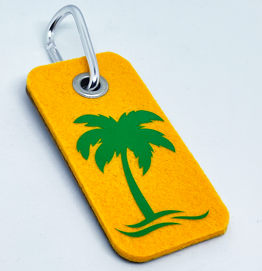 Wool Sunflower Yellow Palm Bag Tag