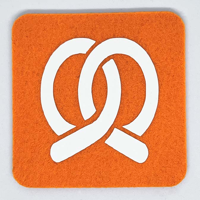 Wool Biergarten German Coasters Mandarin Orange Set of 4