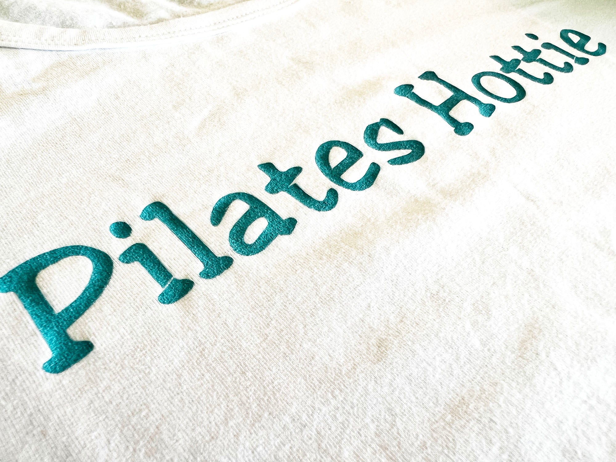 Pilates Hottie Comfortable Womens White Cap Sleeve Tee