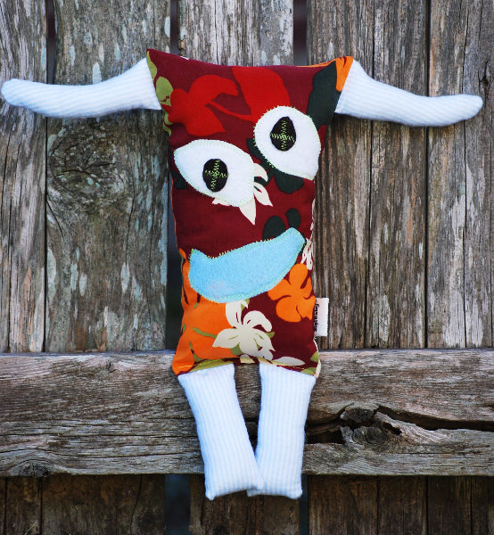 Little Monster "Dieter" Handmade Recycled Fabric Plush Toy Doll