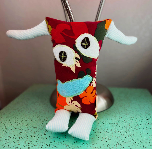 Little Monster "Dieter" Handmade Recycled Fabric Plush Toy Doll