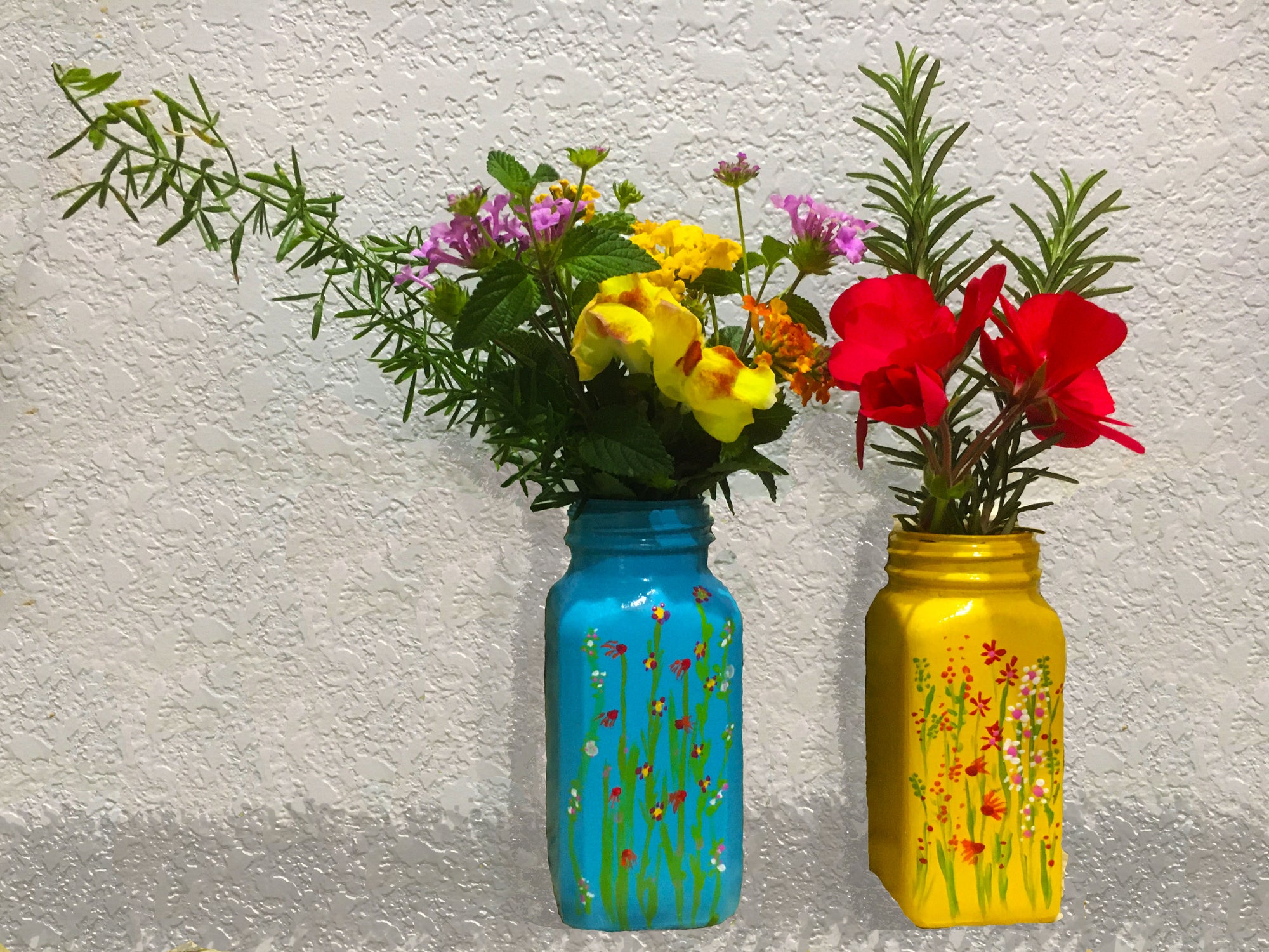 Hand Painted Yellow Bud Vase